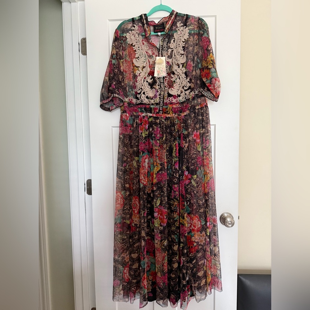 Johnny Was Mazzy Shirtdress Gardenia Size L